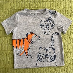 💙Carter “Just One You” Short Sleeve Grey Tshirt with images of Tigers on front